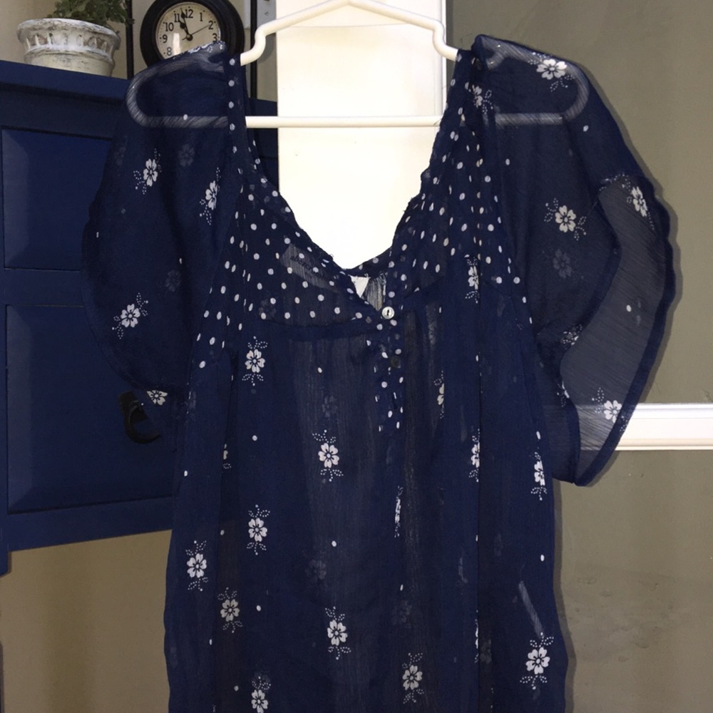 Sheer Navy Blue Top